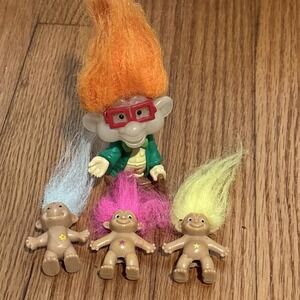 Troll‎ Doll Figure (Russ? DAM?) Brown Hair 2 1/2" 60s Original Vintage Unmarked